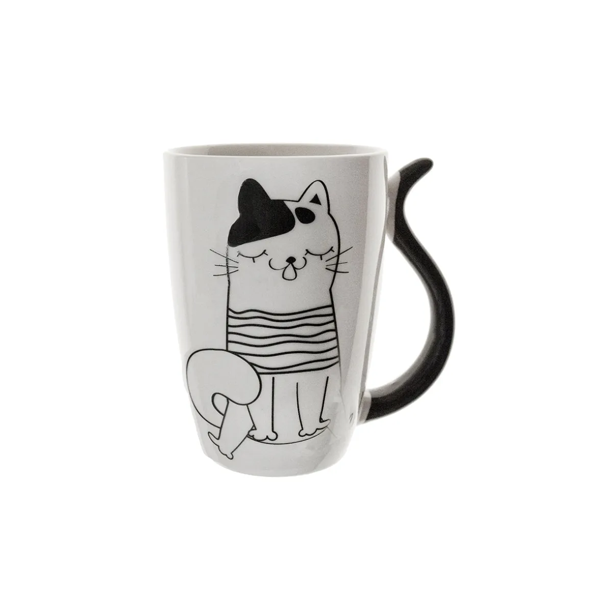 Mug porcelana gato rallas ojos cerrados