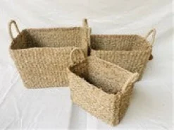 Organizador con asas fibra vegetal 35x25x25cm