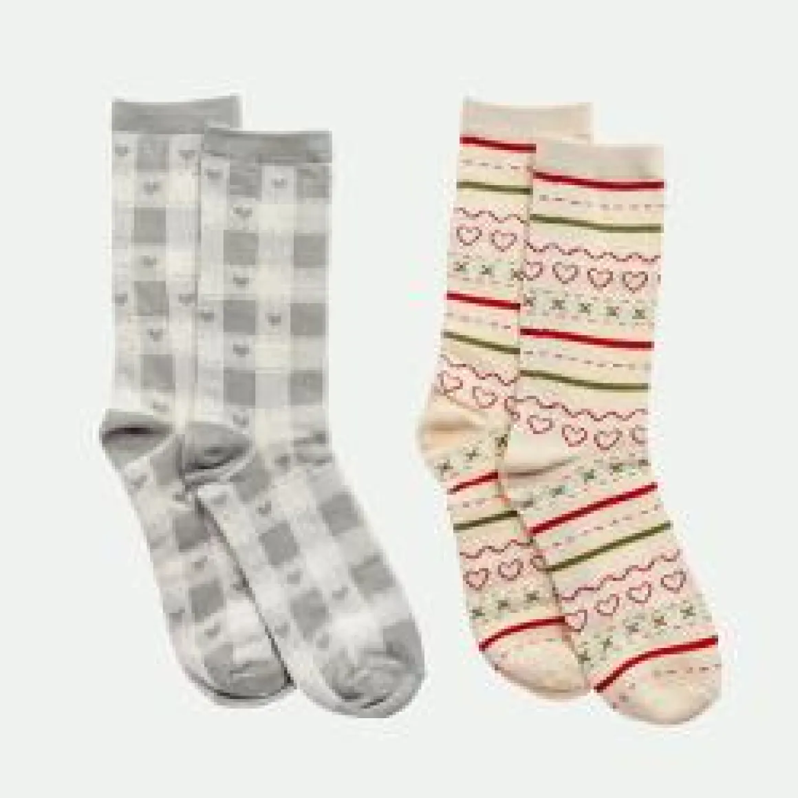 Pack 2 calcetines jacquard y cuadros