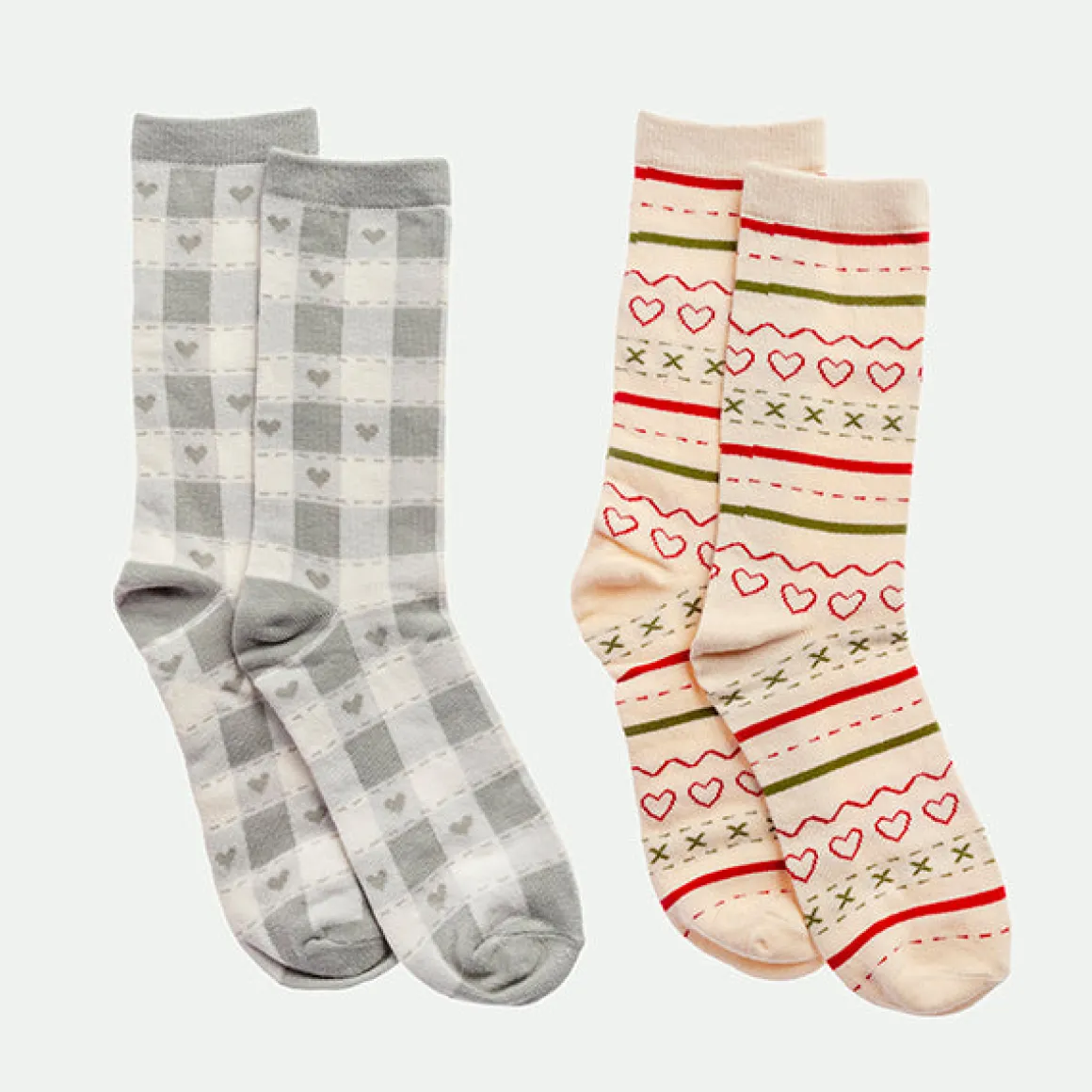 Pack 2 calcetines jacquard y cuadros