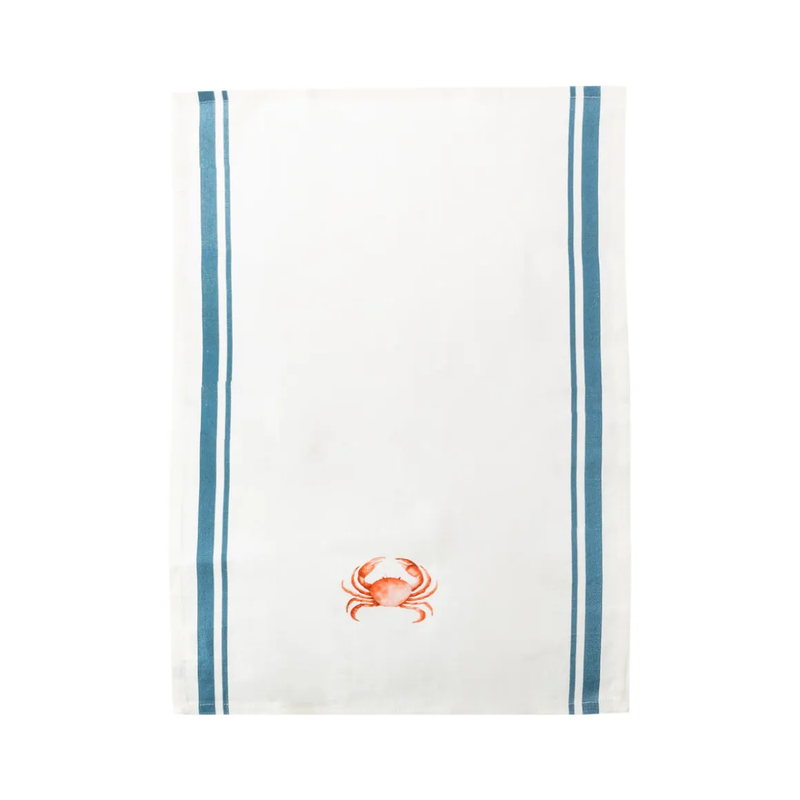 Pack de 2 Paños de Cocina Azul con Bordado Cangrejo 40 x 60 cm