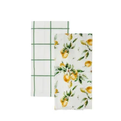 Pack de 2 Paños de Cocina de Algodón Amarillo