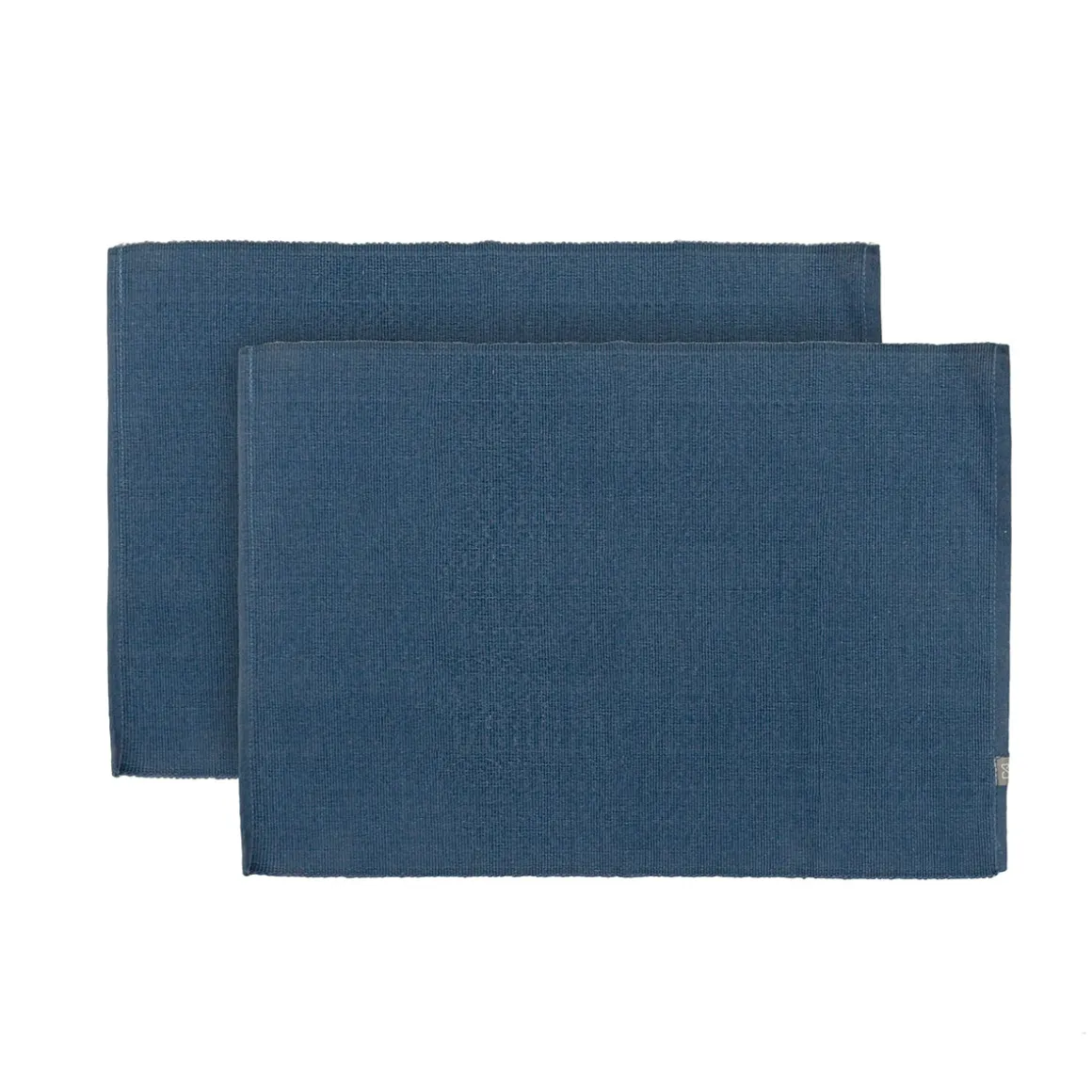 Pack 2 Individuales Canalé de Algodón Azul 33 × 45 cm