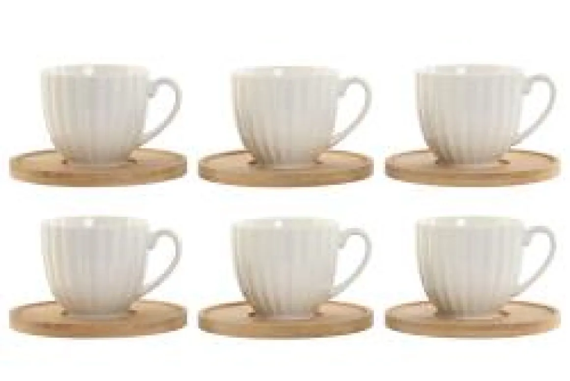 Pack 6 tazas café c/plato