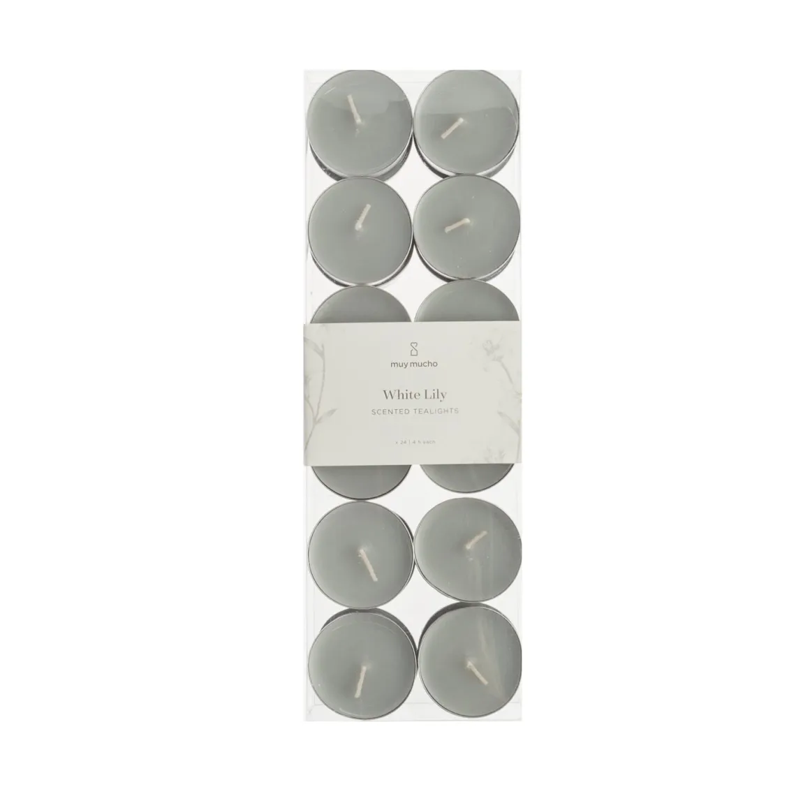 Pack 24 velas té White Lily