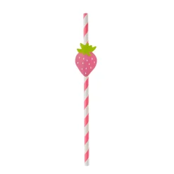 Pajitas de Papel con Decoración de fresa