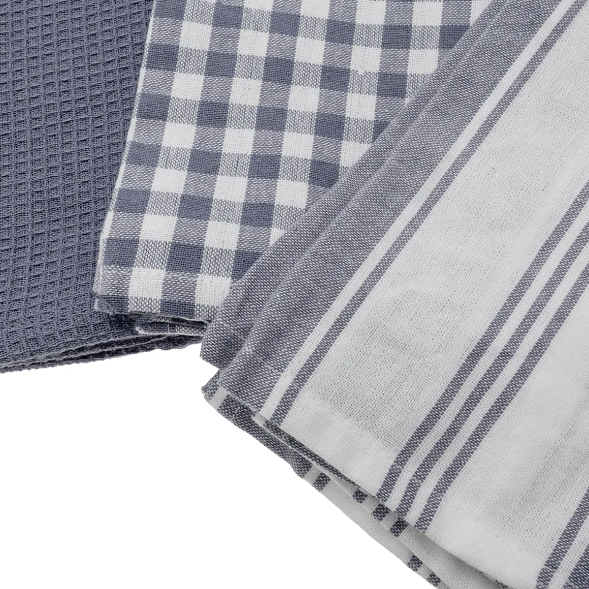 Paños de Cocina Gris Pack 3 Unidades 40x60 cm