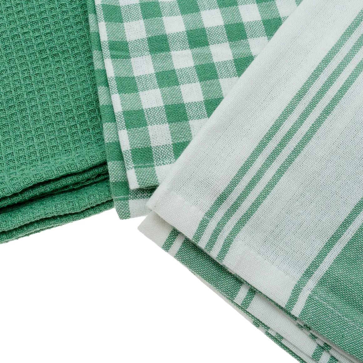 Paños de Cocina Verde Pack 3 Unidades 40x60 cm