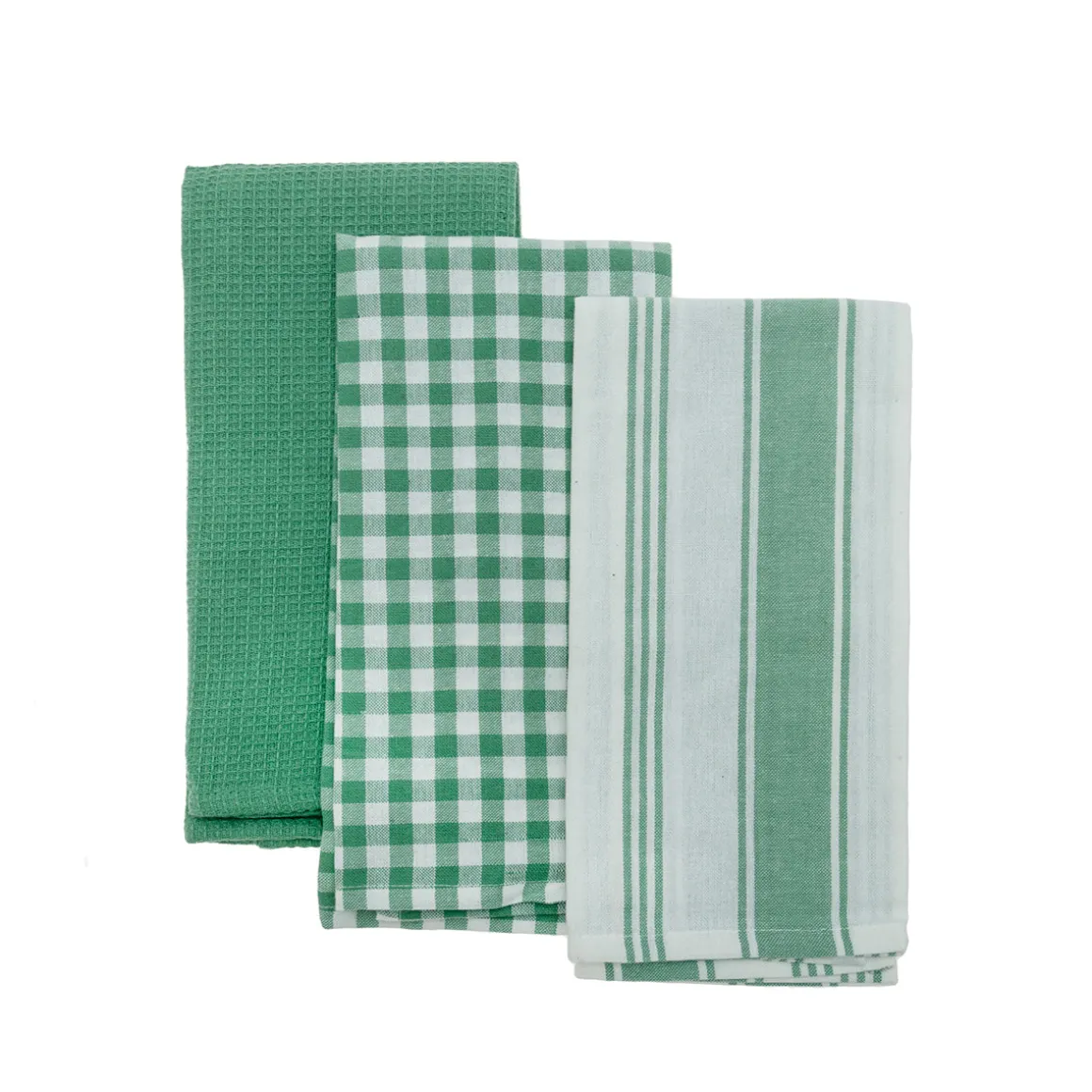 Paños de Cocina Verde Pack 3 Unidades 40x60 cm