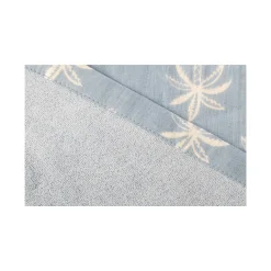 Plaid de Algodón Azul con Estampado de Palmeras 100 x 180 cm