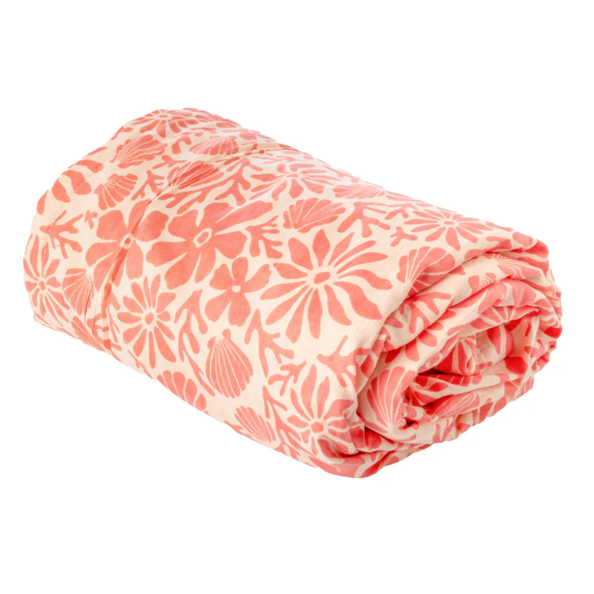 Plaid de Algodón Rosa con Estampado Floral 100 x 180 cm