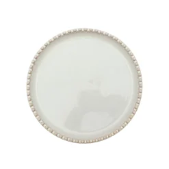 Plato gres blanco
