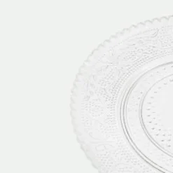 Plato postre cristal relieve