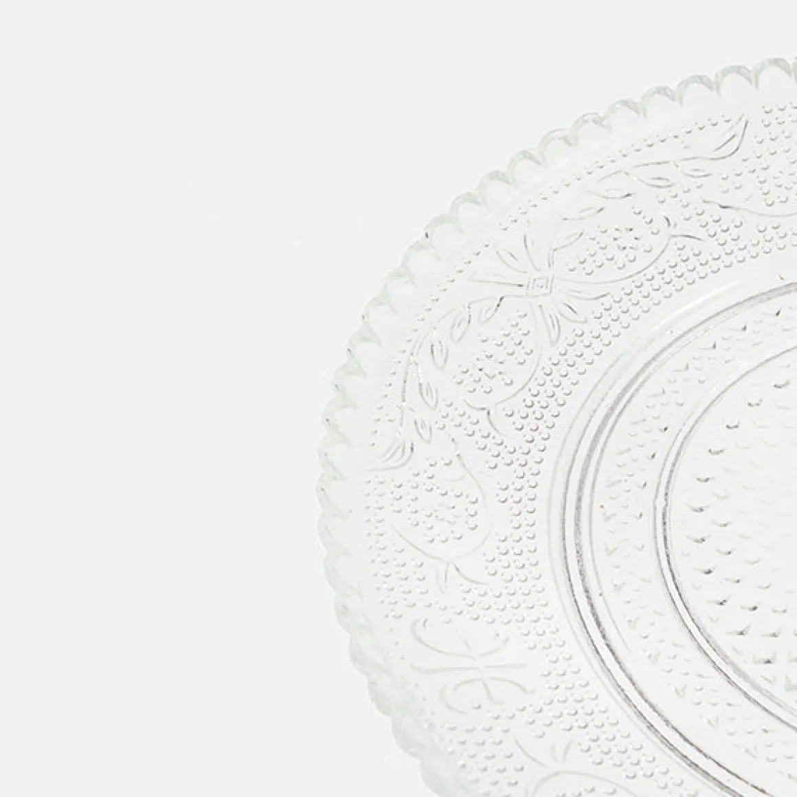Plato postre cristal relieve