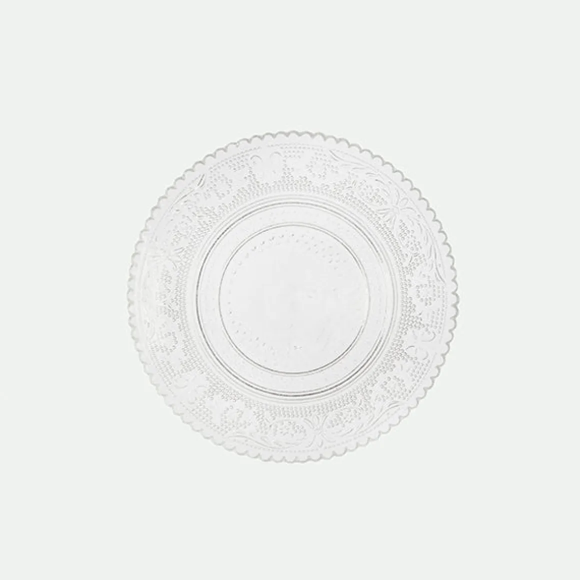 Plato postre cristal relieve