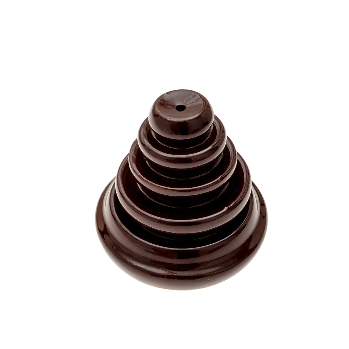 Quemador Backflow para Conos de Incienso de Gres Esmaltado Taupe 7,2 x 7,2 x 12,1 cm