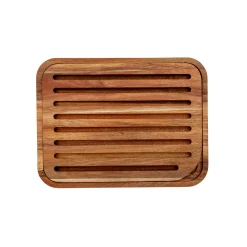 Tabla de Cortar con Bandeja de Madera Natural 26 × 20 cm