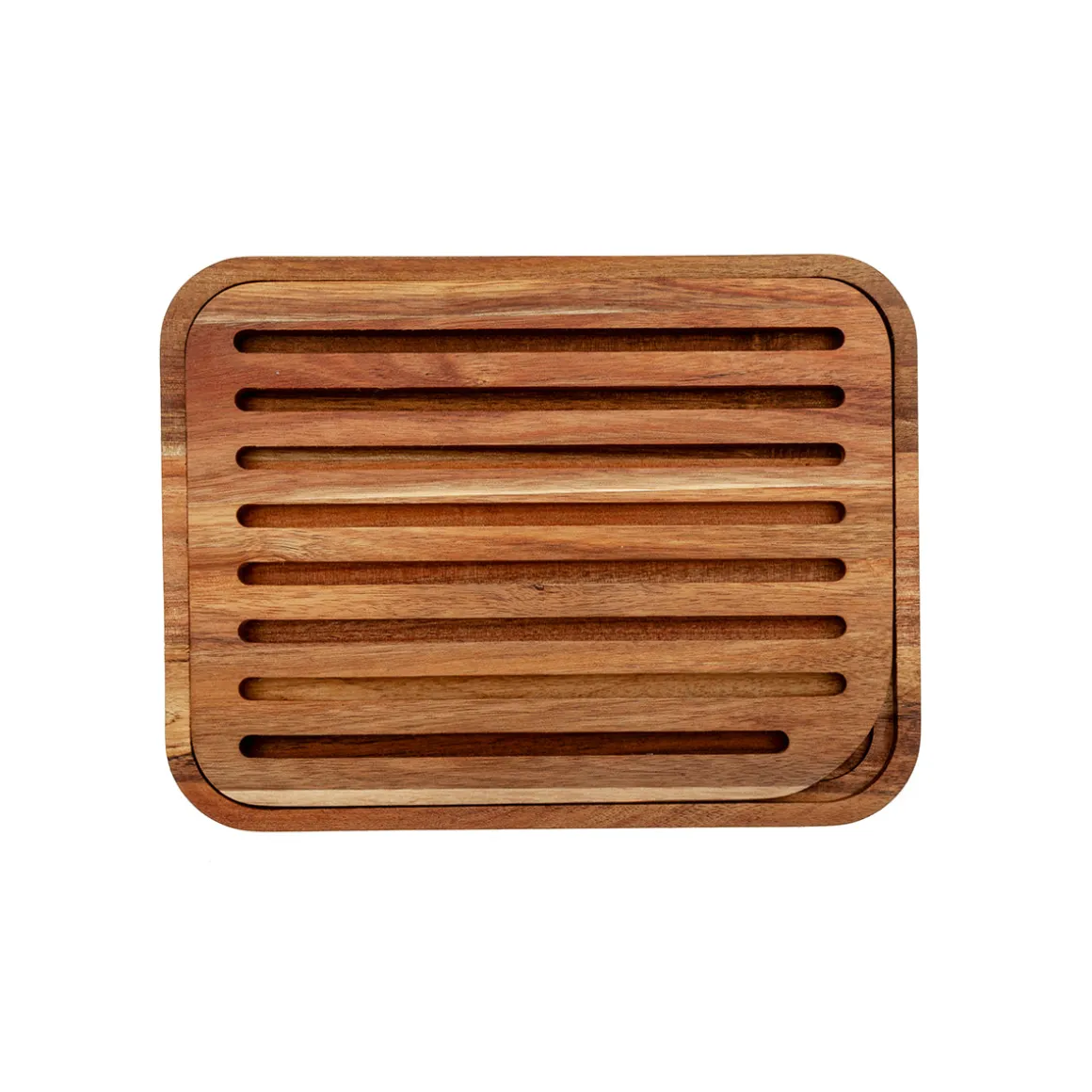 Tabla de Cortar con Bandeja de Madera Natural 26 × 20 cm