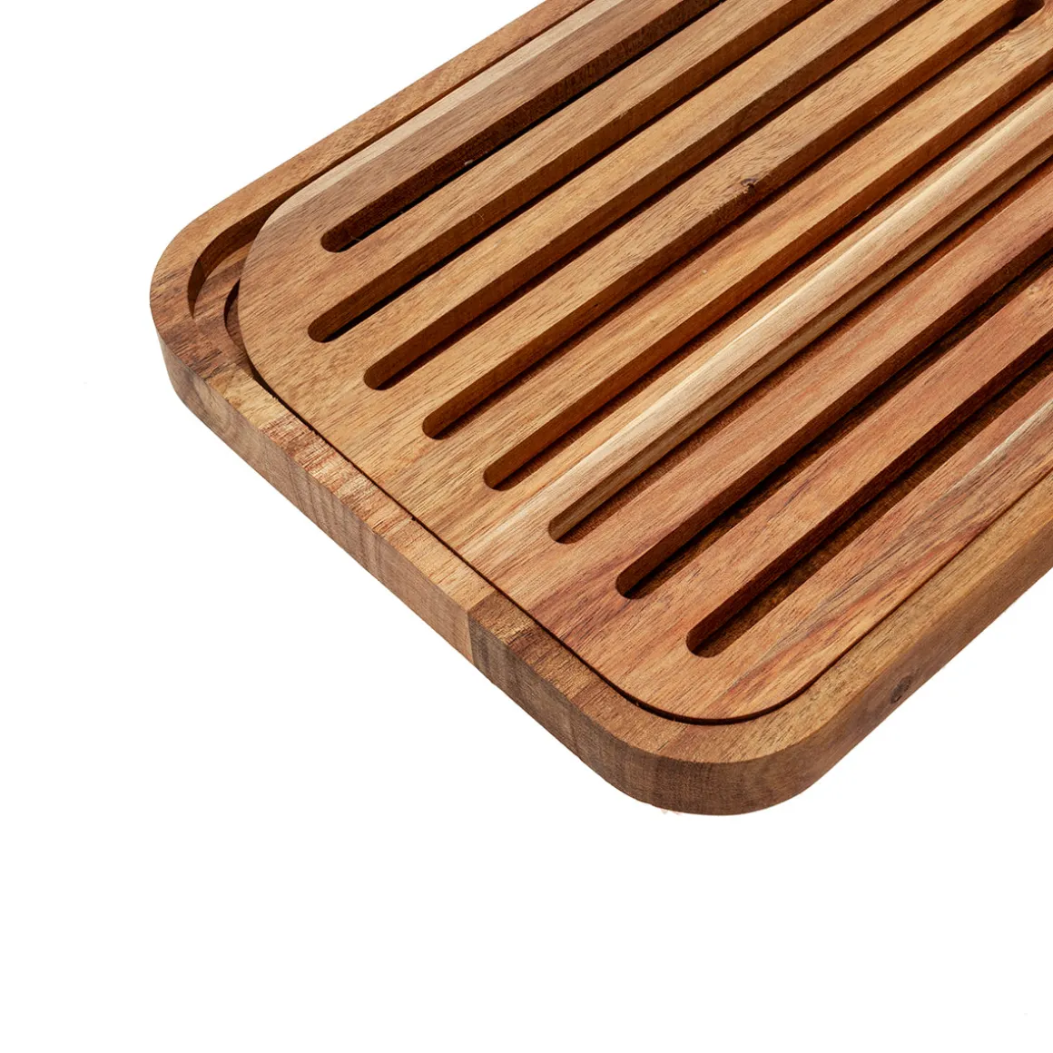Tabla de Cortar con Bandeja de Madera Natural 26 × 20 cm