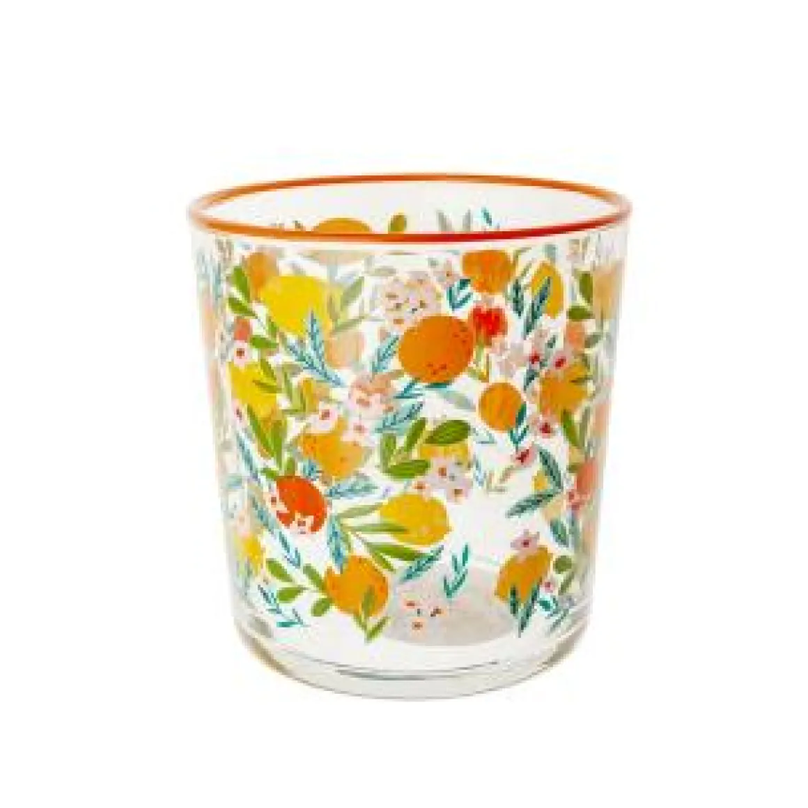 Vaso Cristal Diseño Rojo