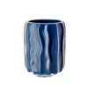 Vaso para Cepillos de Dientes Azul de Cerámica