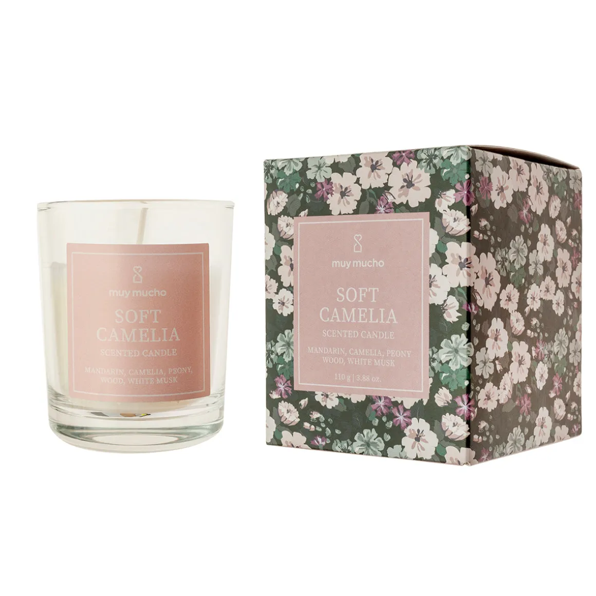 Vaso vela camelia 110gr