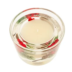 Vaso vela gel decoración acebo