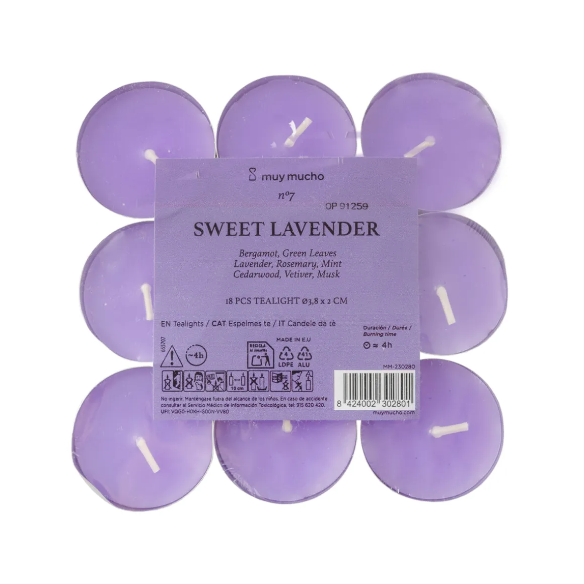 Vela de Té Sweet Lavender Pack 18 Unidades