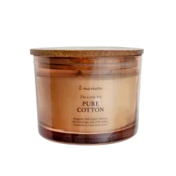 Vela Perfumada Pure Cotton · Aroma Limpieza Reconfortante · 3 mechas de 320 g